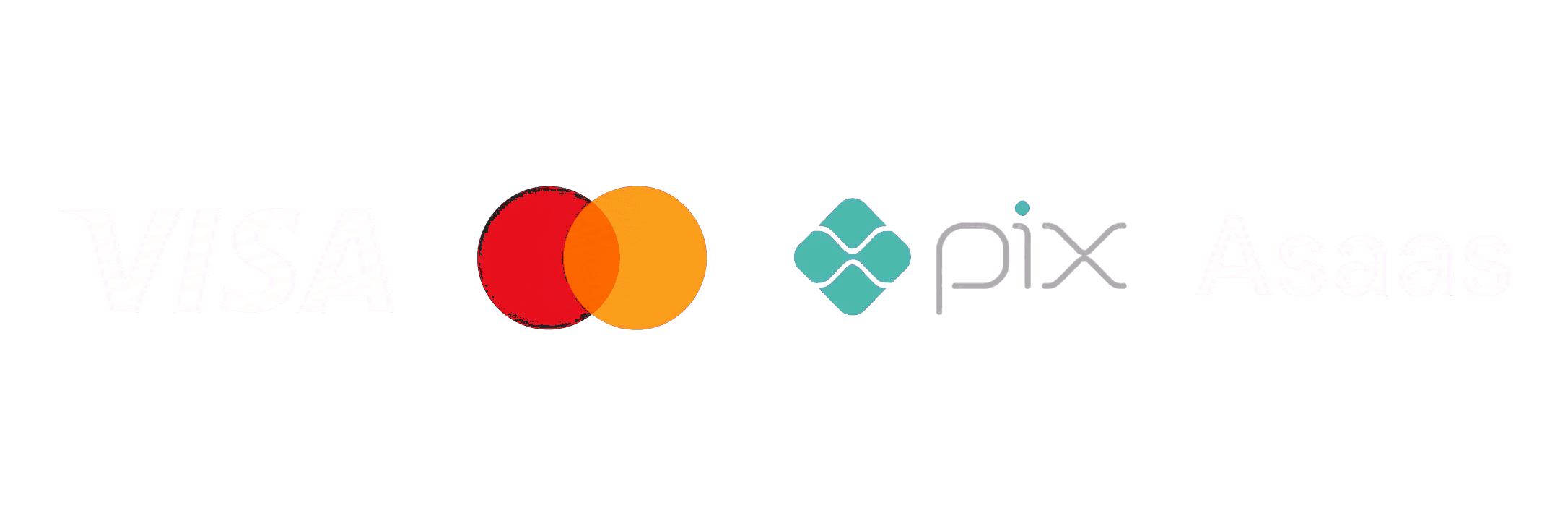 Visa, Mastercard, Pix e Asaas